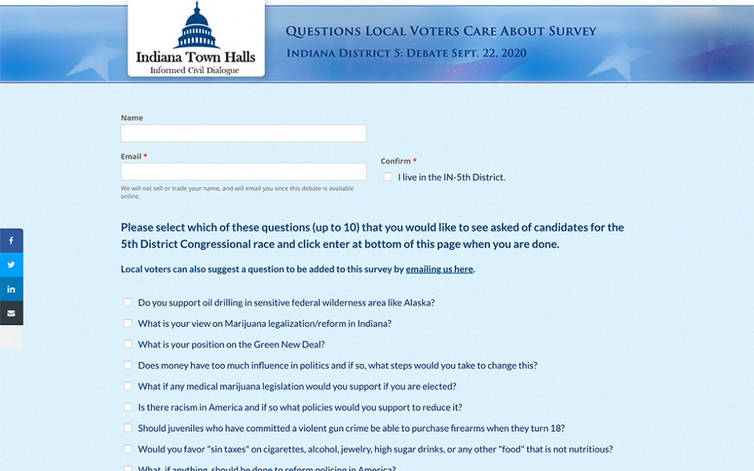 Hale Spartz Town Hall on WFYI Sept 22 Will Be First in the Nation to Use Crowd-Sourced Questions from Local Voters